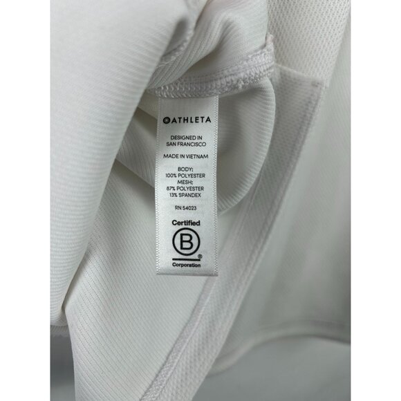 Athleta Womens Sleeveless White Performance Polo Top With Neon Trim Medium - Picture 8 of 10